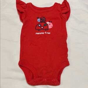 “Bundle 10/$13” Carter's newborn Vibrant Red girl short sleeve bodysuit